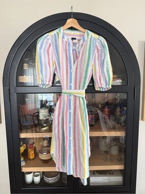 GAP Pastel Striped Mini Dress with Tie Waist